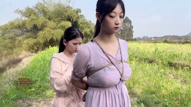 Chinese Bondage - Bound And Walk In Field  Kinky4Ever