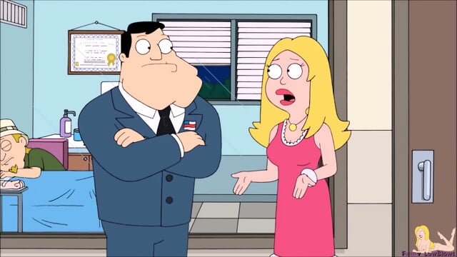 blonde milf FRANCINE BALLBUSTING boy in hospital hallway, cartoon kick in the balls