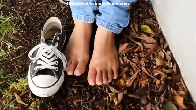 Sexy Asian Girl Relaxes On The Bench And Shows You Her Adorable Feet  Kinky4Ever