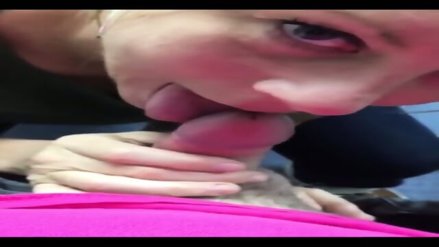 Blonde coworker after work blowjob