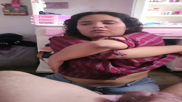 Delicious busty latina swallowing cock