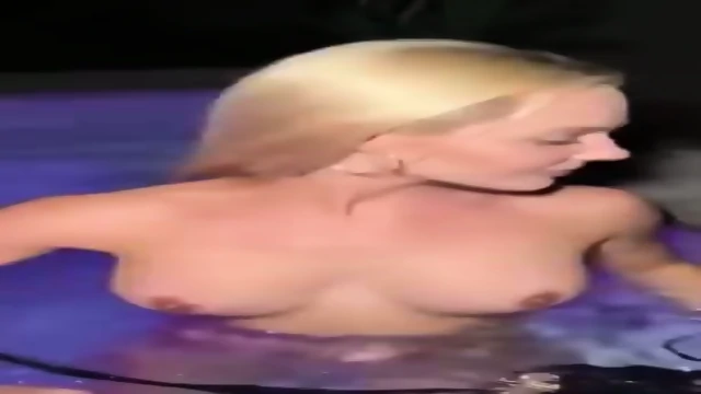 Beautiful blonde fucking at private pool villa