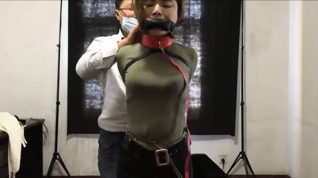 Cute Asian In Straightjacket And Collared  Kinky4Ever