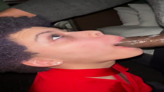 Redbone BBW sucks daddy off