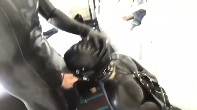 Latex Hood Mouth Gag Blowjob  Kinky4Ever