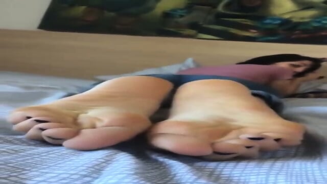 Horny Tattooed Brunette Is In Bed Exposing Her Naked Soft Soles To The Cam  Kinky4Ever