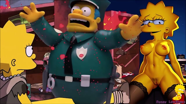 ballbuster teen LISA SIMPSON kick in the balls to police officer