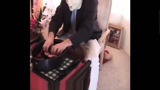 Woman caught and feet tickling in pan  Kinky4Ever