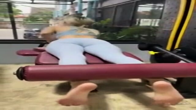 Barefoot Blonde Exposes Her Sexy Feet While Working Out At The Gym  Kinky4Ever
