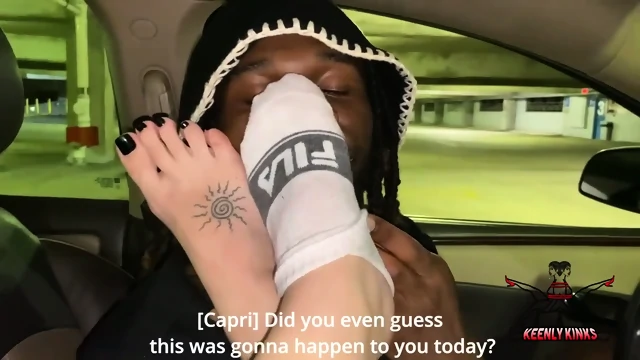 Sweaty stranger foot worship