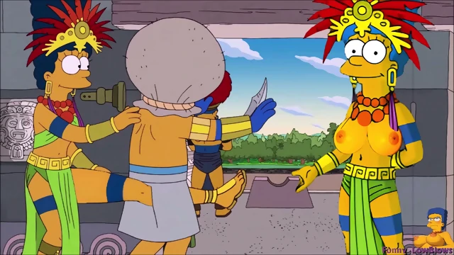 marge simpson MAYA BALLBUSTING kick in the balls from behind