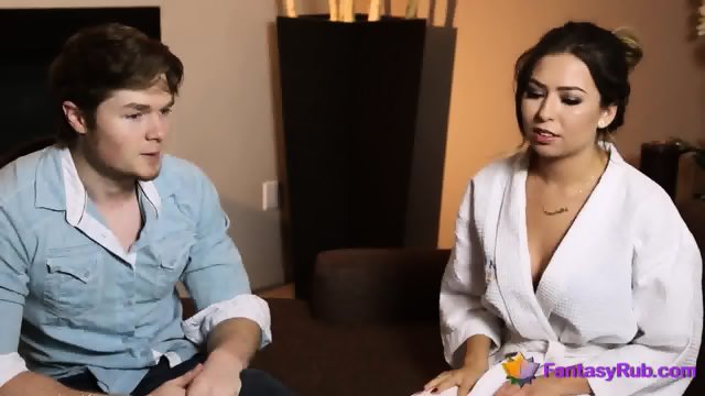 Busty Oiled Babe Rides a Cock