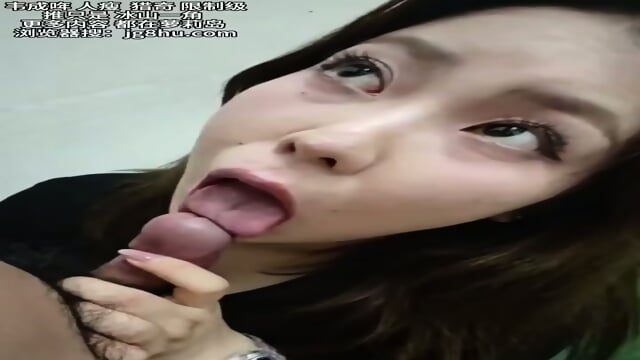 Pretty Chinese girlfriend sucking me off and got facial in public restroom