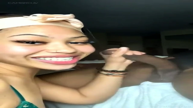 Cute redbone mami Throatbabykira sucks the nut out of a huge BBC