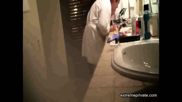 busty Stepmom smoking, drinking and naked