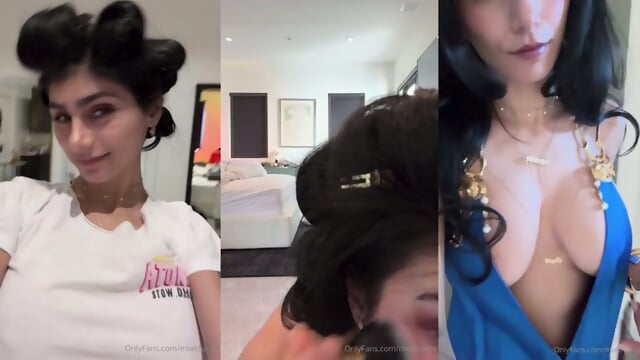 Mia Khalifa Preps For A Night Out Topless.