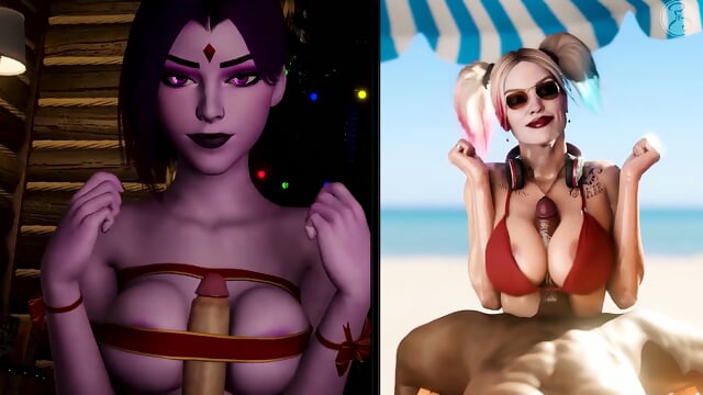 Raven VS Harley Quinn - Fuck Battle