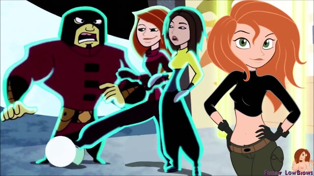 Kim Possible BALLBUSTING villain on the mountain, ball & kick in the balls