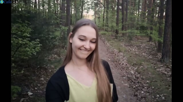 Naughty teen gives risky bj in the forest