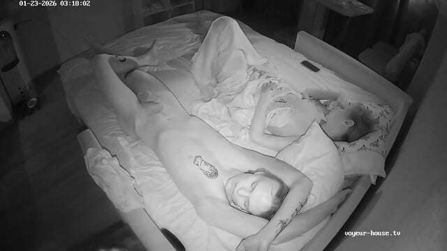 special candid sleeping bare feet closeup scenes Living room camera at Mishel & Rocky reallifecam apartment at Voyeur House TV 23.01.2026  from 00 h 31 min to 04 h 55 min
