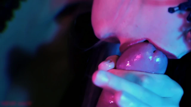 Colorful Close-Up Blowjob