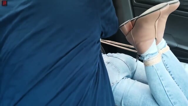 asian bondage girl tied up inside a car K4E