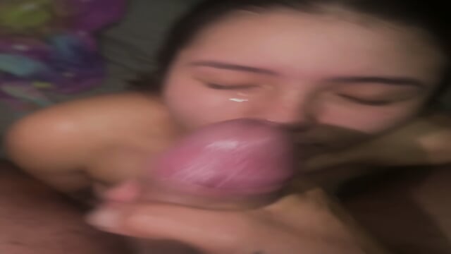 Hot teen cum on her face