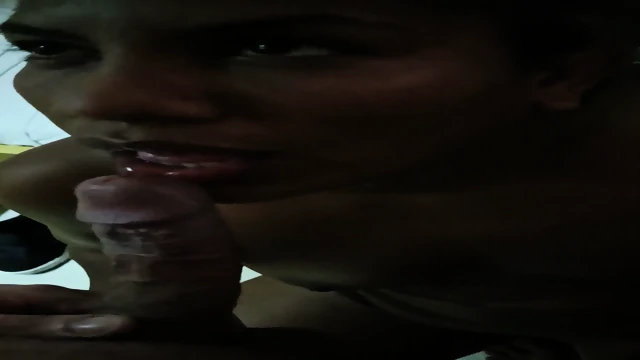 Latina Brunette Interracial Blowjob