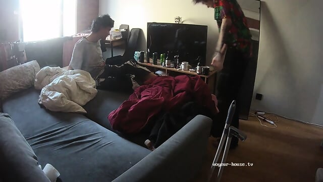 special candid perfect bare feet closeup scenes Bedroom camera at Tristan Smurfeta reallifecam apartment at Voyeur House TV 05.02.2026 from 07 h 03 min to 12 h 04 min
