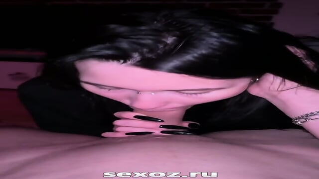 A Russian altushka gives a sweet blowjob to her beloved boyfriend