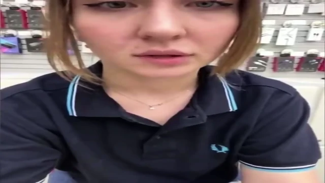 Saleswoman In A Mobile Phone Store Jerks Off Her Pussy