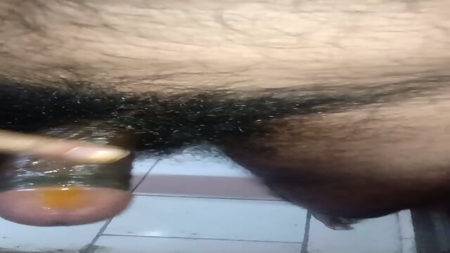 Indian horny boy jerk his hairy big hard cock with oil and then fuck homemade pussy until cum in the pussy