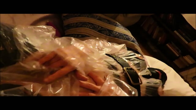 Birgit in plastic orgasm masturbation suit