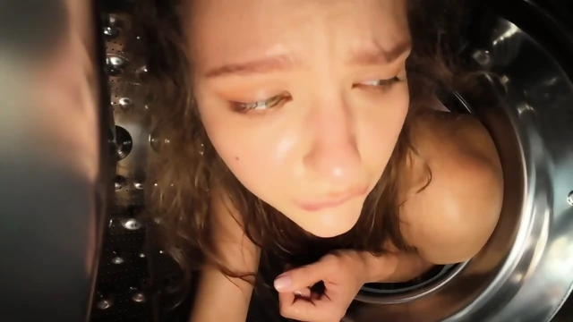 Big Tits Stepsister Stucked In Washing Machine Gets Anal Fucked