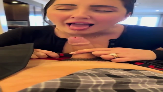 PAWG Wife Blowjob On The Gondola Lift And Creampie