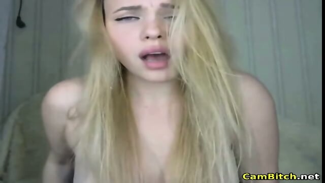 Sexy Blonde Babe Masturbates Her Tight Pussy Passionately