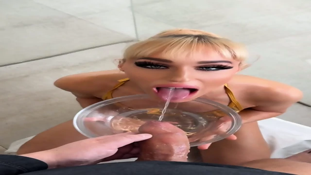 Saliva Bunny Sucks For Piss And Cum