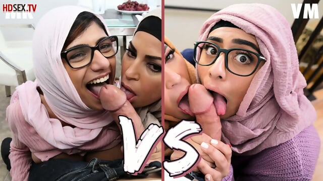 Mia Khalifa and Violet Myers are Arabic sluts who like threesomes more than anything else