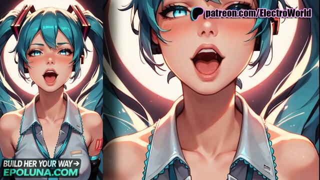 Hatsune Miku Ahegao and Full Orgasm from Penetration and Deep ThroatElectroWorldHentai