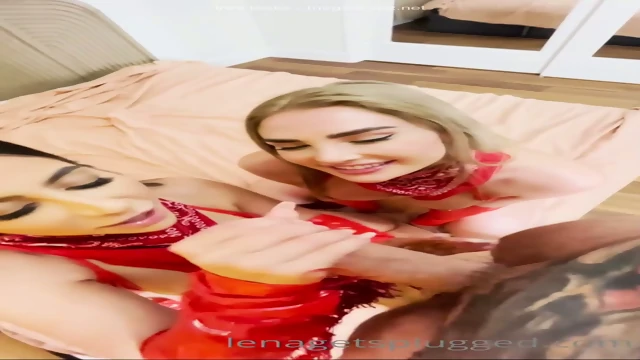 Lena The Plug Threesome In Red Lingerie