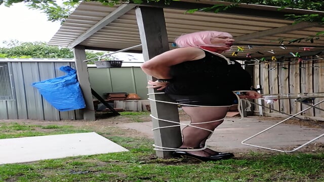 DAISY TIED TO A POLE