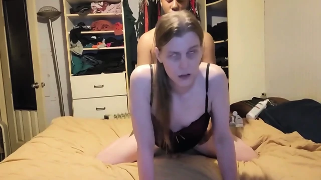 Hot Ginger Tranny In Black Lingerie Painalized By Bbc