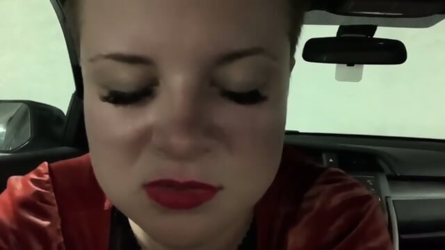 Dominatrix girlfriend wants a quickie in the car. POV, Role-Play, Exhibitionist, Car Sex