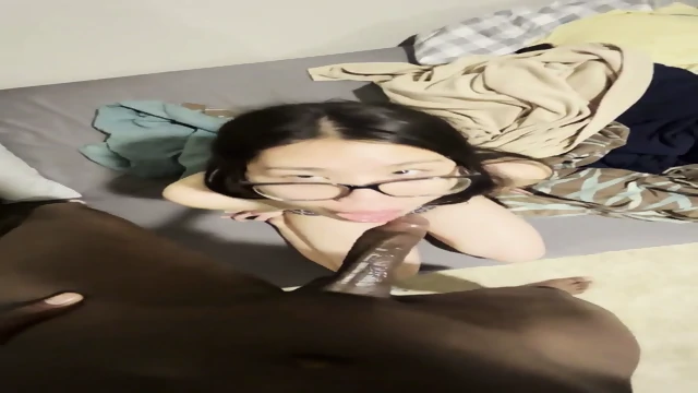 INNOCENT KOREAN SUCKS BIG BLACK DICK