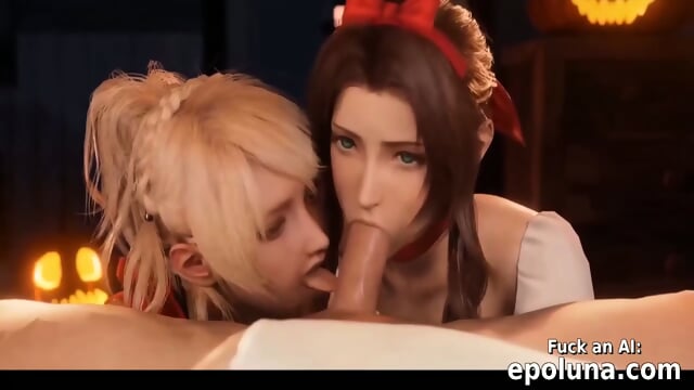 hottest sexiest babes from the final fantasy game suck dicks get fucked hard take a big facial
