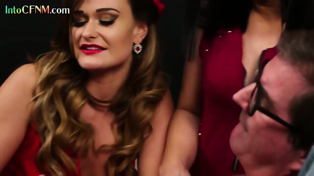 Proper classy CFNM ladies share cock