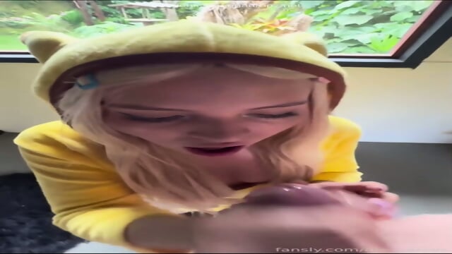 AleGarces666 Blows & Rides Her Man's Cock As Pikachu