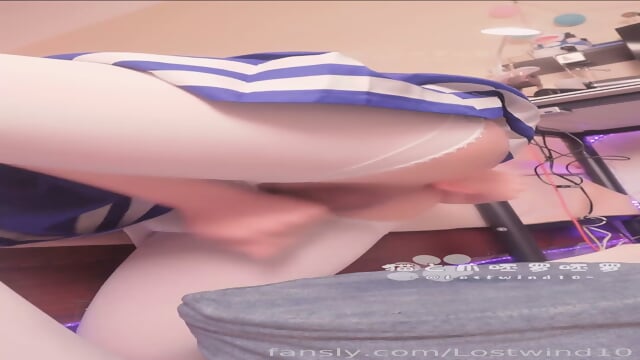 Asian trap anal masturbation