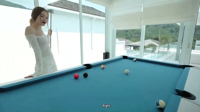 Beautiful Redhead Busty Teen Cheats On A Pool Table