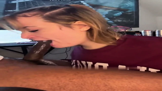 Sloppy Play Station Blowjob For Black Cock